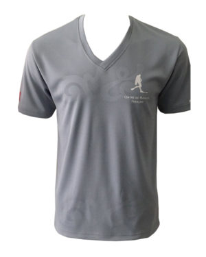 เสื้อยืดคอวี-สีเทา-สกรีน-บริษัท-เกาะเต่า