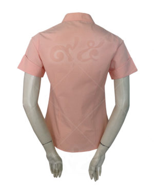 เสื้อเชิ้ตคอจีน-แขนสั้น-สีชมพู-ด้านหลัง shirt 16