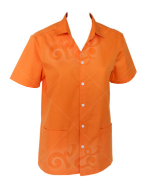 เสื้อเชิ้ตแขนสั้น-สี-ส้ม-เย็บกระเป๋าพักแขน shirt 15