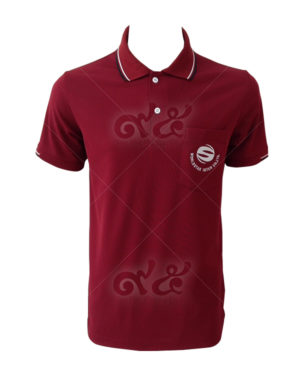 เสื้อโปโลคอปก ปลายสองเส้น ขาว-ดำ ต่อซกครึ่งแขน กระเป๋าปักโลโก้อกซ้าย polo-04