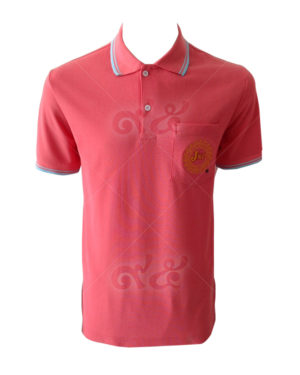 เสื้อโปโล-คอปก-สี-ชมพู-ปลายปกแขน-ขลิปฟ้าอ่อนสองเส้น polo-02
