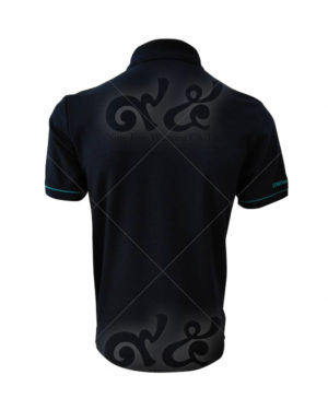 เสื้อโปโล-สีดำ-กุ้นแขนเสื้อ-ปักแขนขวา-ด้านหลัง-polo-25