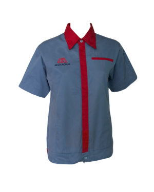 ยูนิฟอร์ม-เสื้อช็อปแขนสั้น-สาบแดง-สีน้ำเงินอ่อน-ปักอกขวา-เหนือกระเป๋าต่อแถบแดง-21