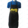 ผ้ากันเปื้อน สีดำ สกรีน กลางอก สีเหลือง apron-07