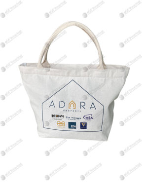 กระเป๋าผ้าแคนวาส สีขาว ผ้าหนา พร้อมสกรีน Cloth bag-01