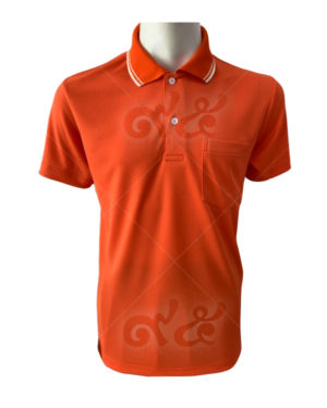 เสื้อโปโลสีส้ม-ดาวกระจาย-แขนสั้น-ปกขลิบ-2-เส้น-สีครีม-polo-80