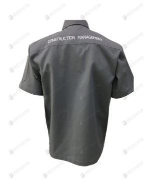 เสื้อช็อป 29 แขนสั้น ด้านหลัง มีกระเป๋า และที่ล้วงมือ สีเทา ปักอกซ้าย