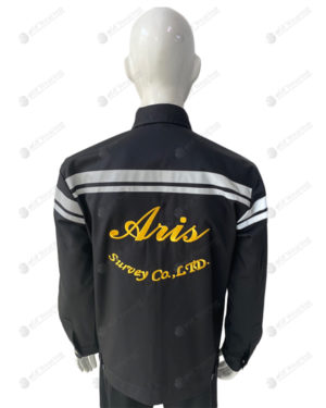 เสื้อช็อปแขนยาว 26 สีดำ ด้านหลังปัก ติดเทปสะท้อนแสง