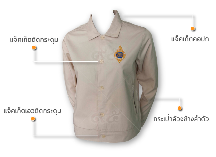 เสื้อแจ็คเก็ต-ติดกระดุม-คอปก-กระเป๋าล้วงลำตัว