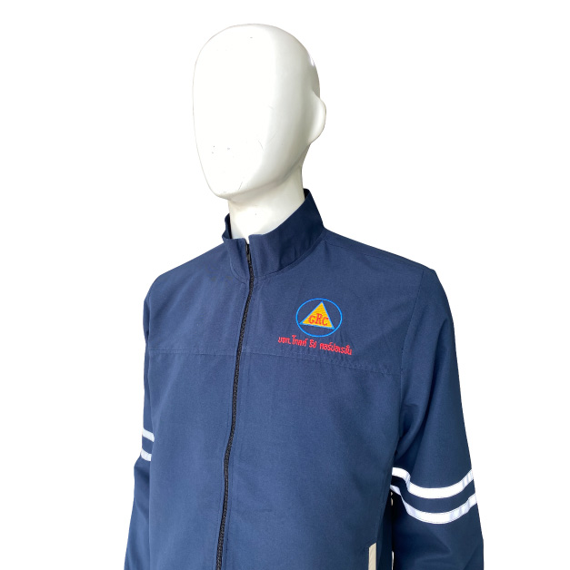 เสื้อแจ็คเก็ต-ผ้าไมโครไฟเบอร์พีช-สีน้ำเงิน-ติดเทปสะท้อนแสง