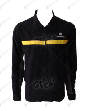 เสื้อแจ็คเก็ต สีดำ ตัดต่อ คอปก แนวกีฬา แขนยาว 06