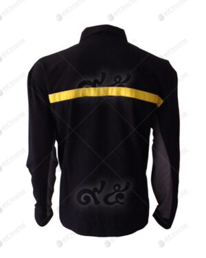 เสื้อแจ็คเก็ต แขนยาว สีดำ ไมโครไฟเบอร์พีช ตัดต่อ ด้านหลัง 06