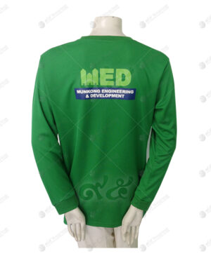 เสื้อยืด คนงาน แขนยาว สีเขียว สกรีน ด้านหลัง no.26
