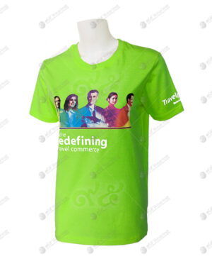 เสื้อยืด คอกลม สีเขียว สกรีน no.66