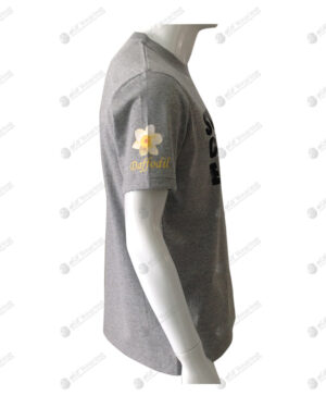 เสื้อยืด คอกลม สีเทา สกรีน ด้านข้าง no.62