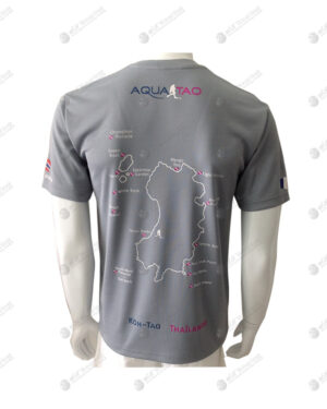 เสื้อยืด คอวี สีเทาหินชนวน สกรีน ด้านหลัง no.48