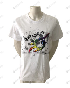 เสื้อยืดคอกลม สีขาว สกรีน no.44