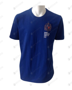 เสื้อยืดคอกลม สีน้ำเงิน สกรีน no.55