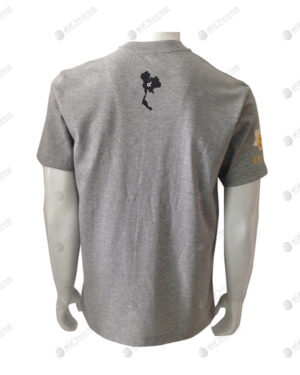 เสื้อยืดคอกลม สีเทา สกรีน ด้านหลัง no.62