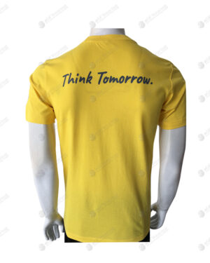 เสื้อยืดคอกลม สีเหลือง สกรีน ด้านหลัง no.87