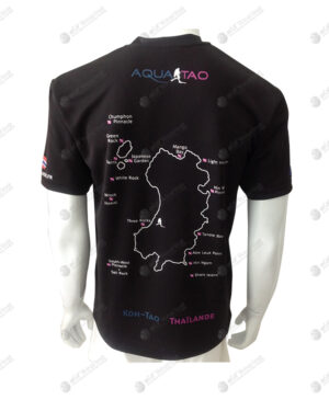 เสื้อยืดคอวี สีดำ สกรีน ด้านหลัง no.49